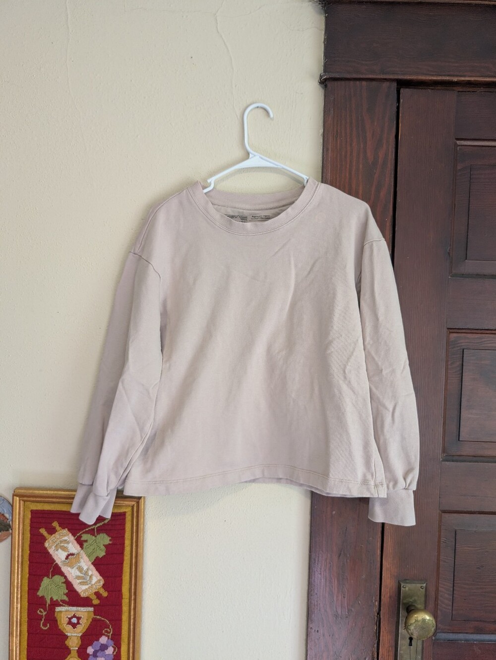 Patagonia Women's M Taupe Pullover Crewneck Sweatshirt‎ 100% Cotton Easy Fit